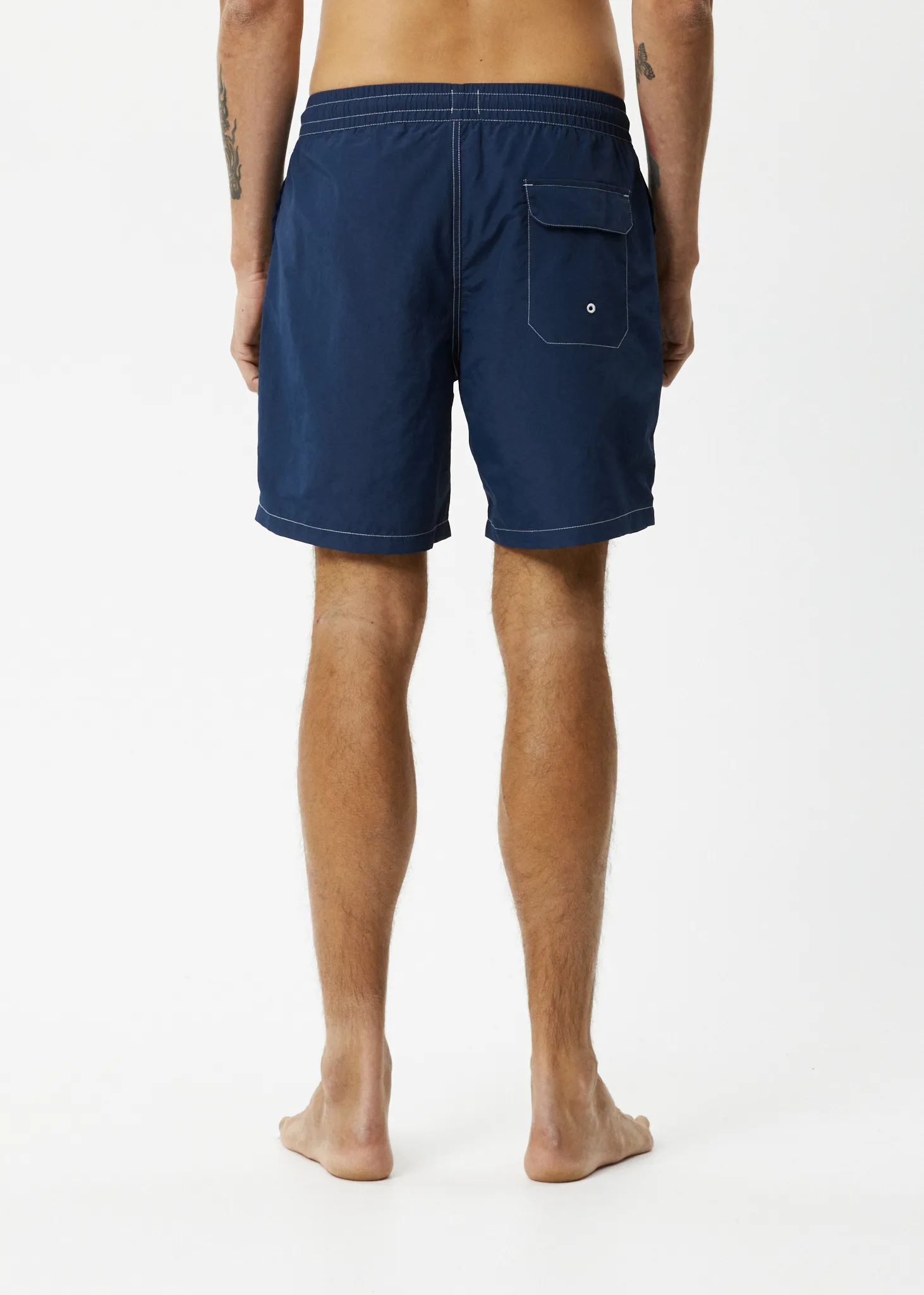 AFENDS Mens Baywatch - Swim Shorts 18" - Navy