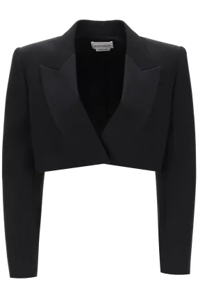 ALEXANDER MCQUEEN Cropped Tuxedo Jacket in Black for Women