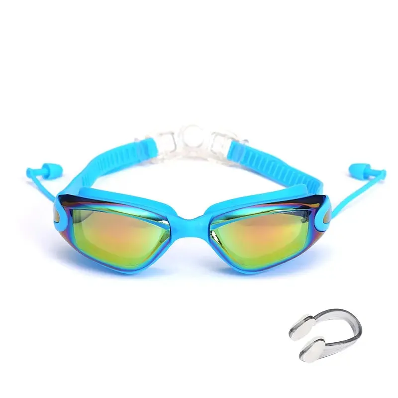 AquaComfort Pro Swimming Goggles with Earplugs and Nose Clip - Professional Swimming Goggles