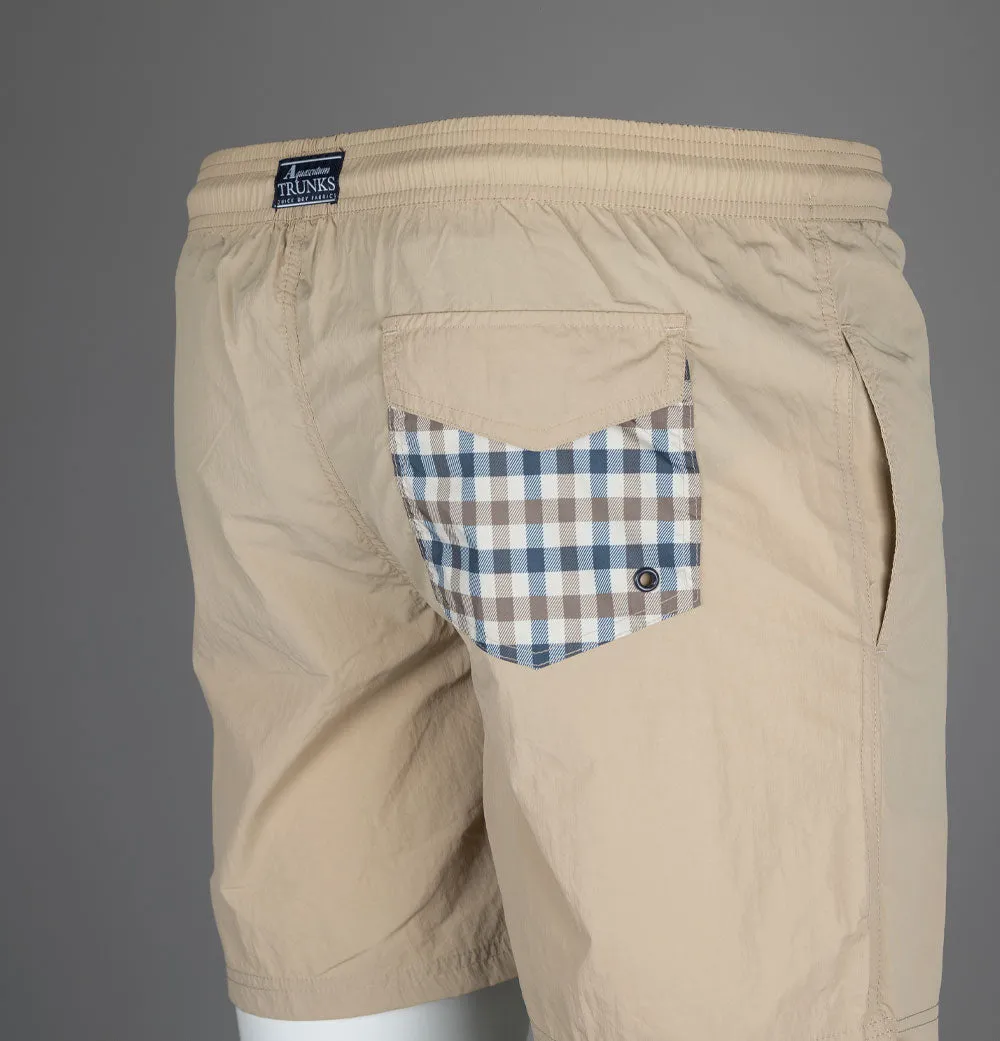 Aquascutum Beach Check Pocket Shorts Beige