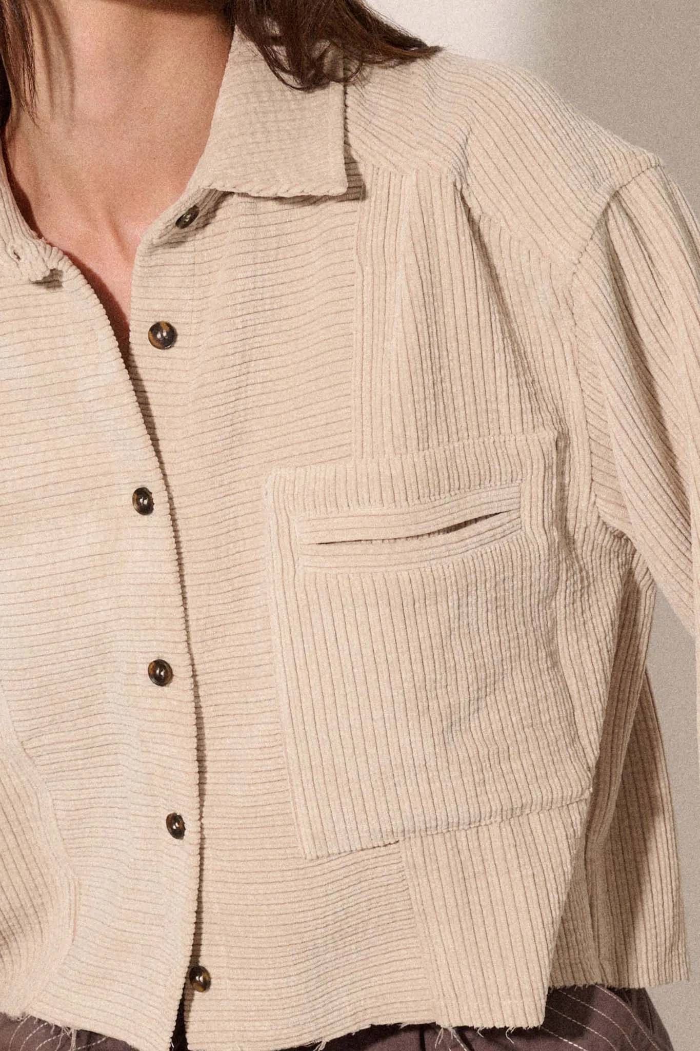 Away from Home Raw-Edge Corduroy Pocket Shirt