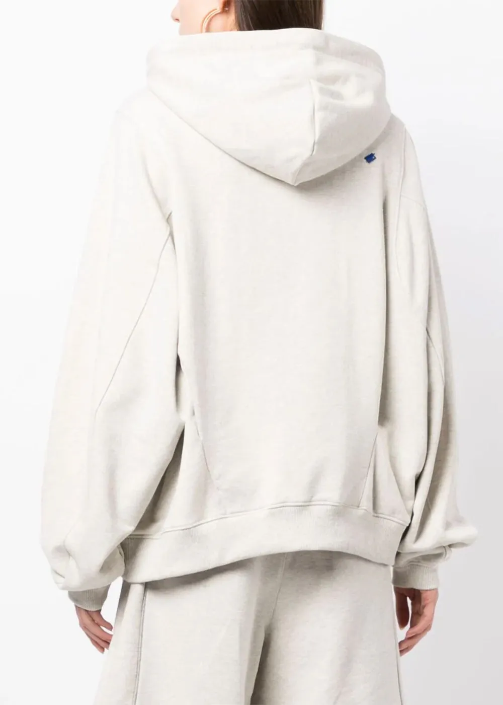 Beige Tever Logo-Embroidered Hoodie