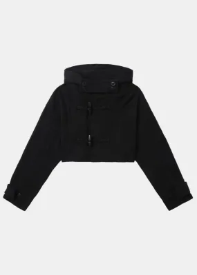 Black Cropped Duffle Jacket