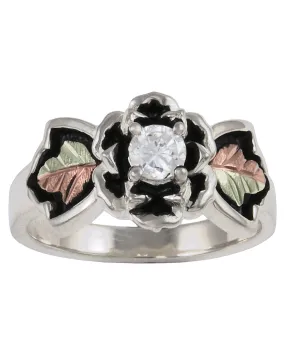 Black Hills Gold Sterling Silver Antiqued Flower Ring