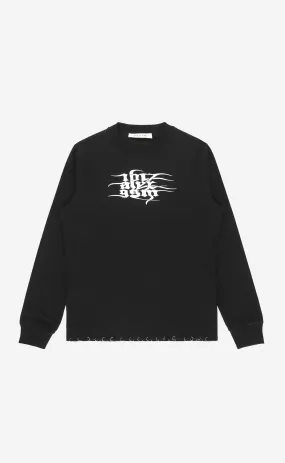 BLACK LONG SLEEVE GRAPHIC LOGO T-SHIRT