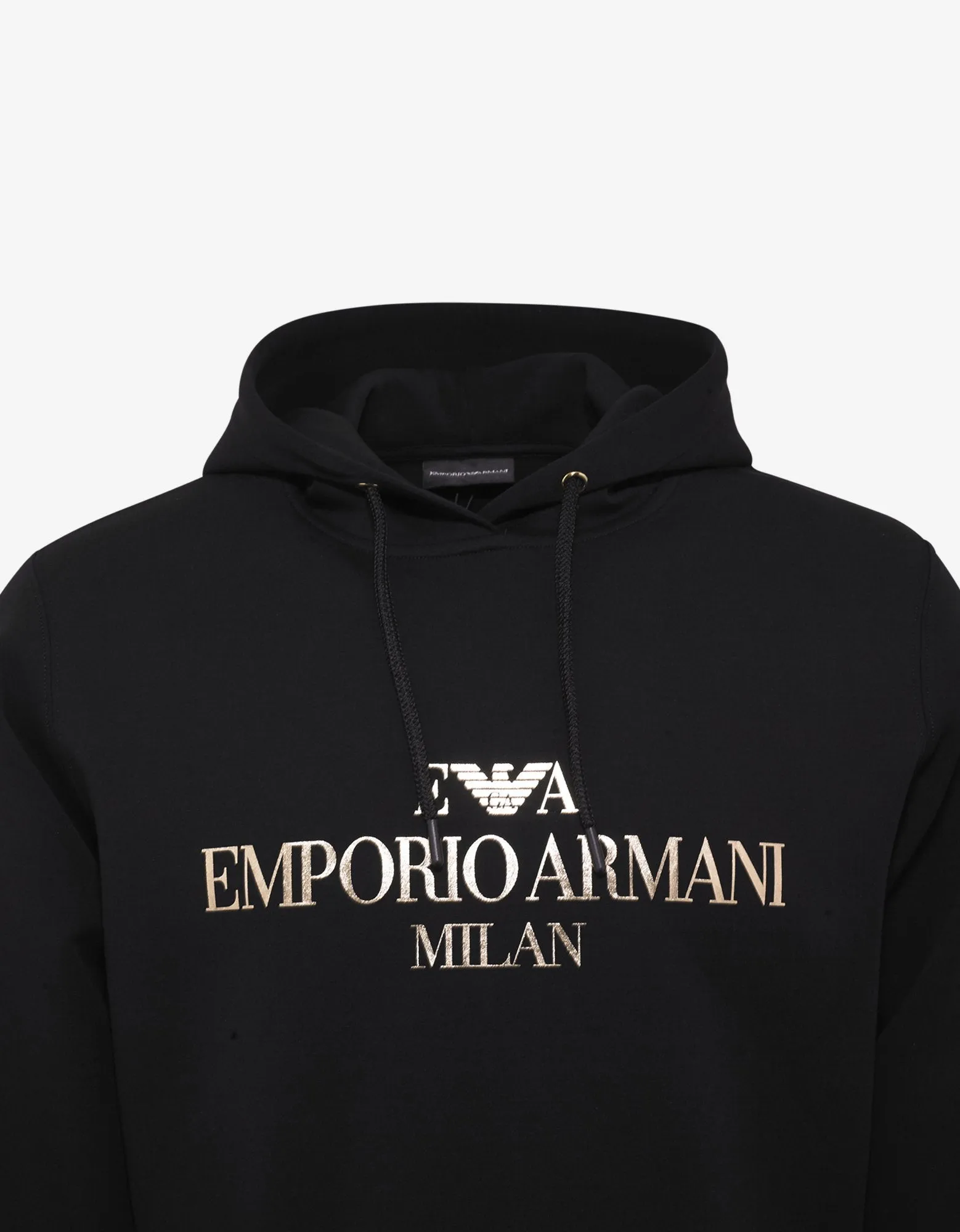 Black Metallic Logo Hoodie