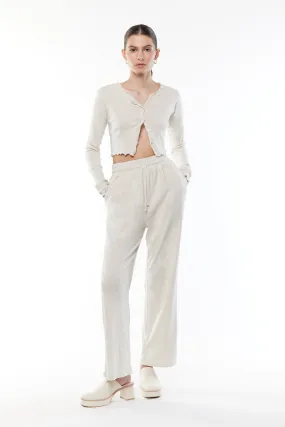 BUTTONED LONG SLEEVE AND STRAIGHT LEG PANT SET