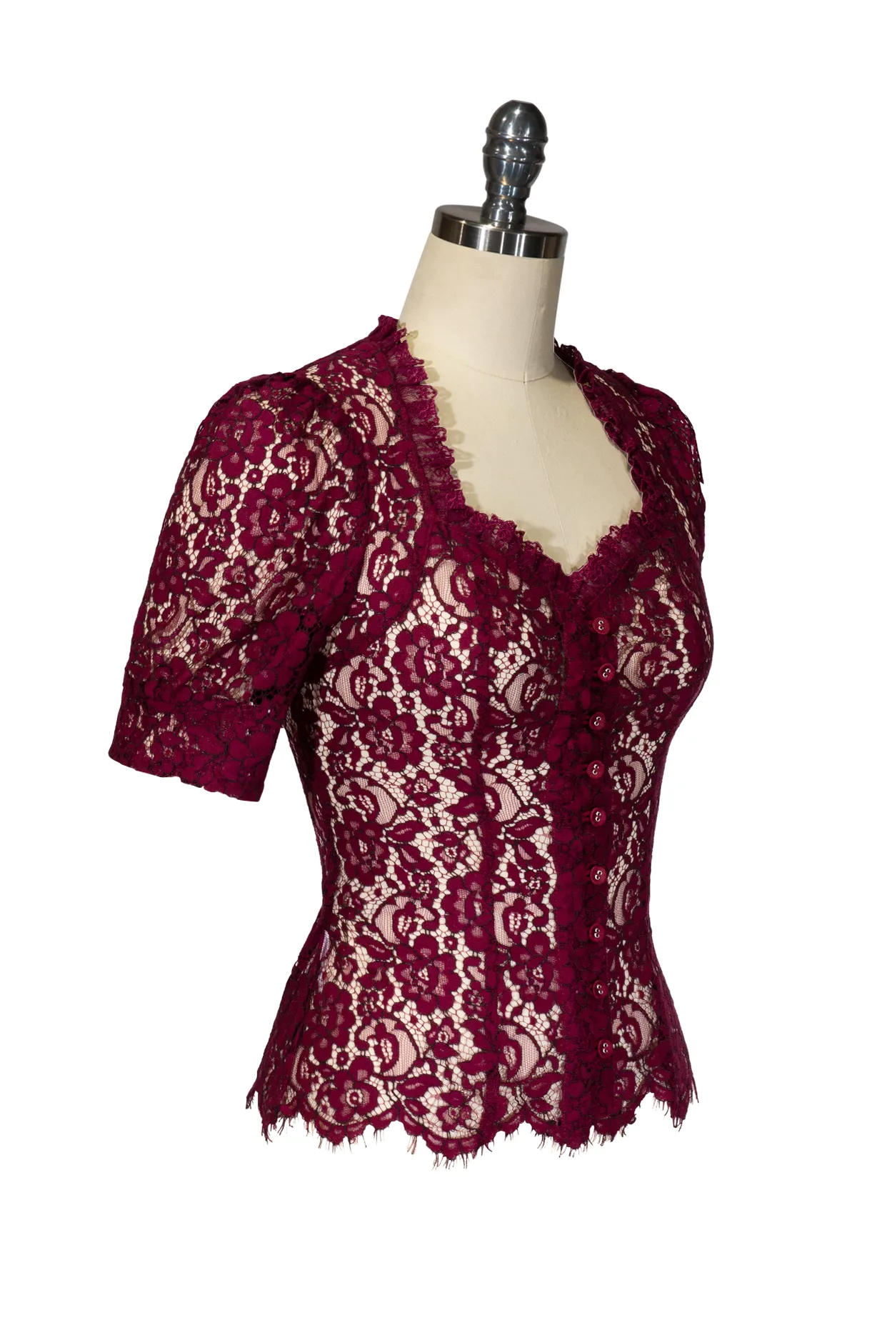 Capone Blouse (Burgundy)