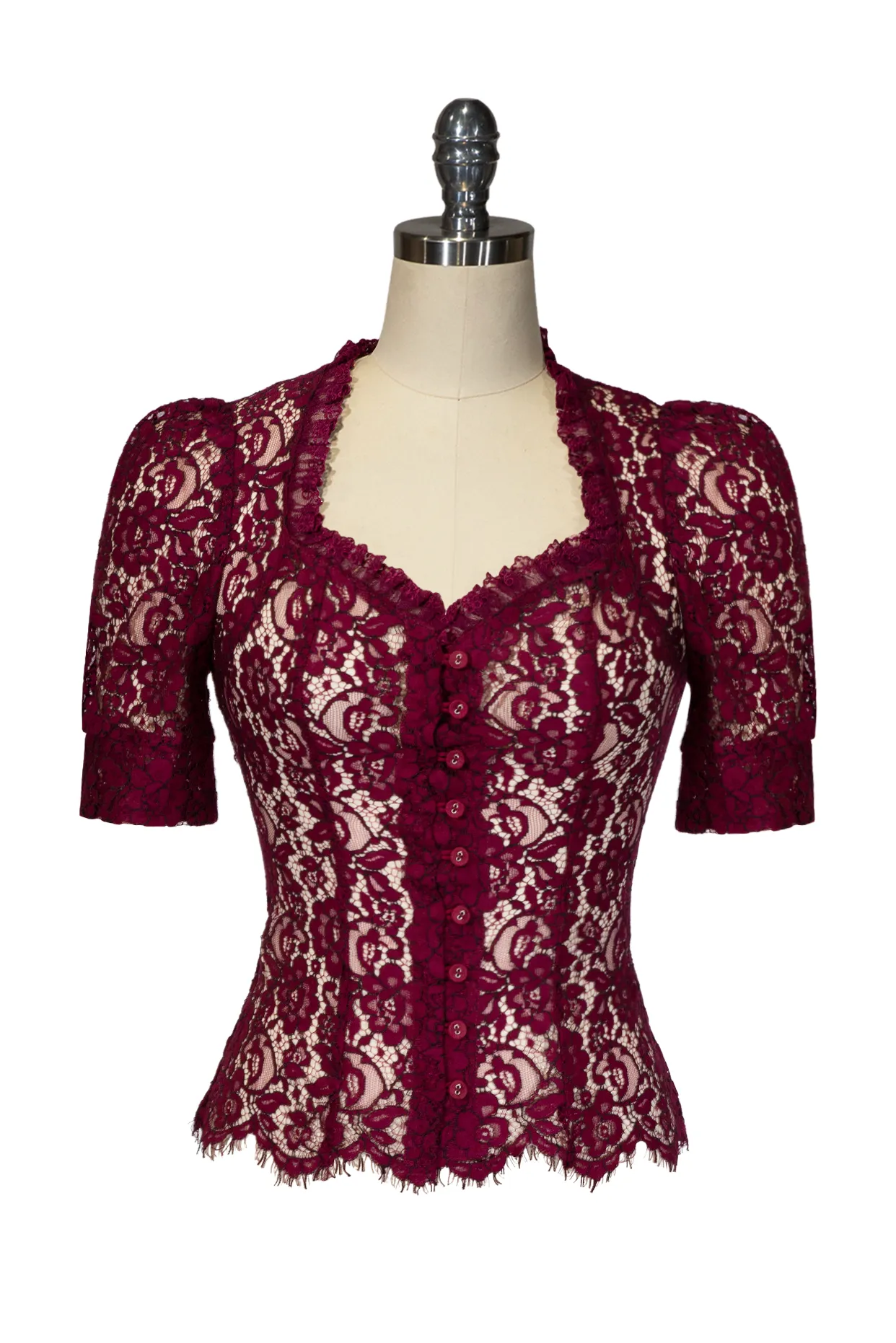 Capone Blouse (Burgundy)