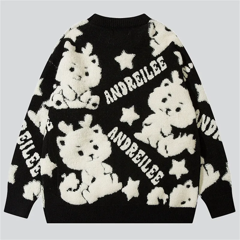 Cartoon Dragon Flocking Sweater