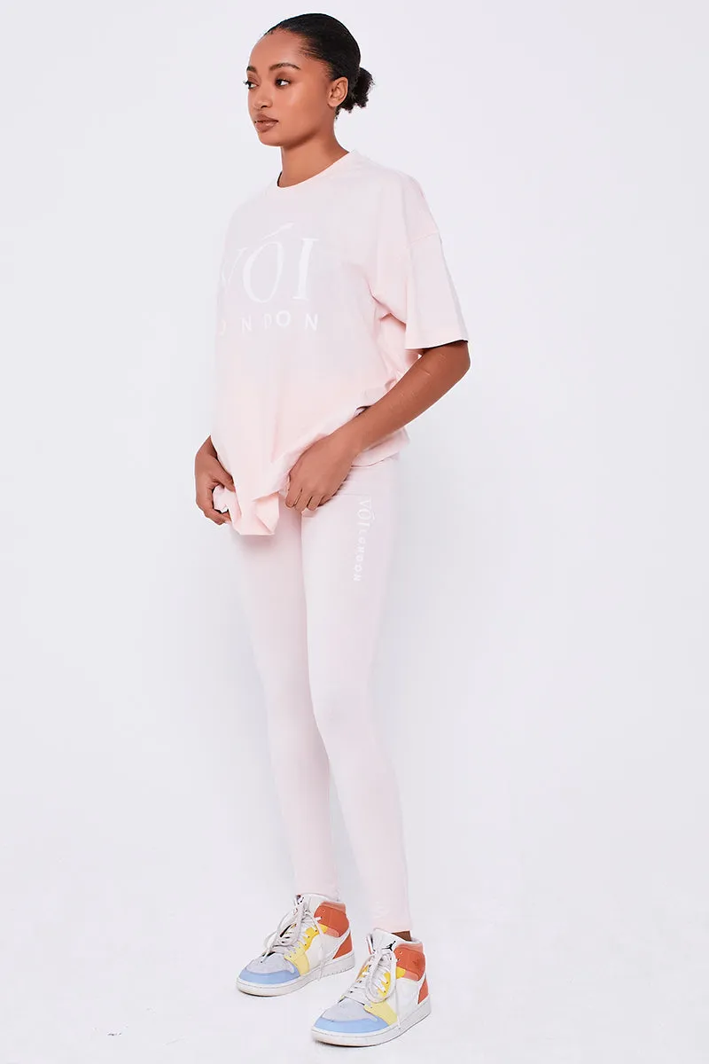 Colindale Co-ord Tee and Legging - Powder Pink