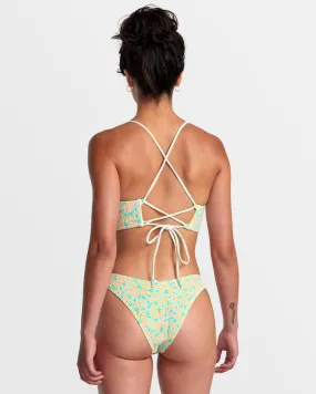 Confetti V-Front French Bikini Bottoms - Neon Green