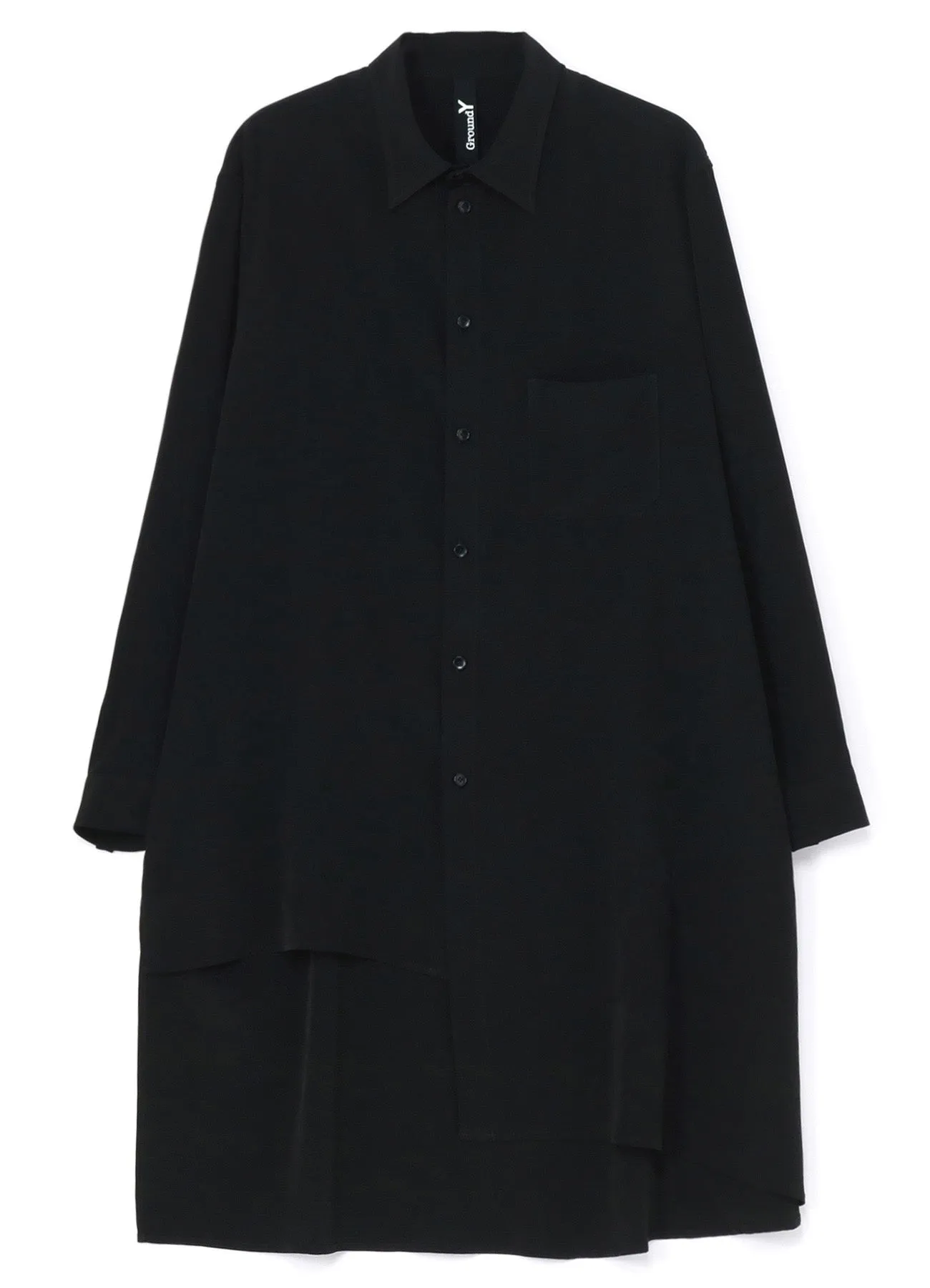 CREPE DE CHINE LEFT DRAPED SHIRT