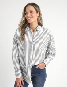 Delia Stripe Shirt Khaki/White Stripe