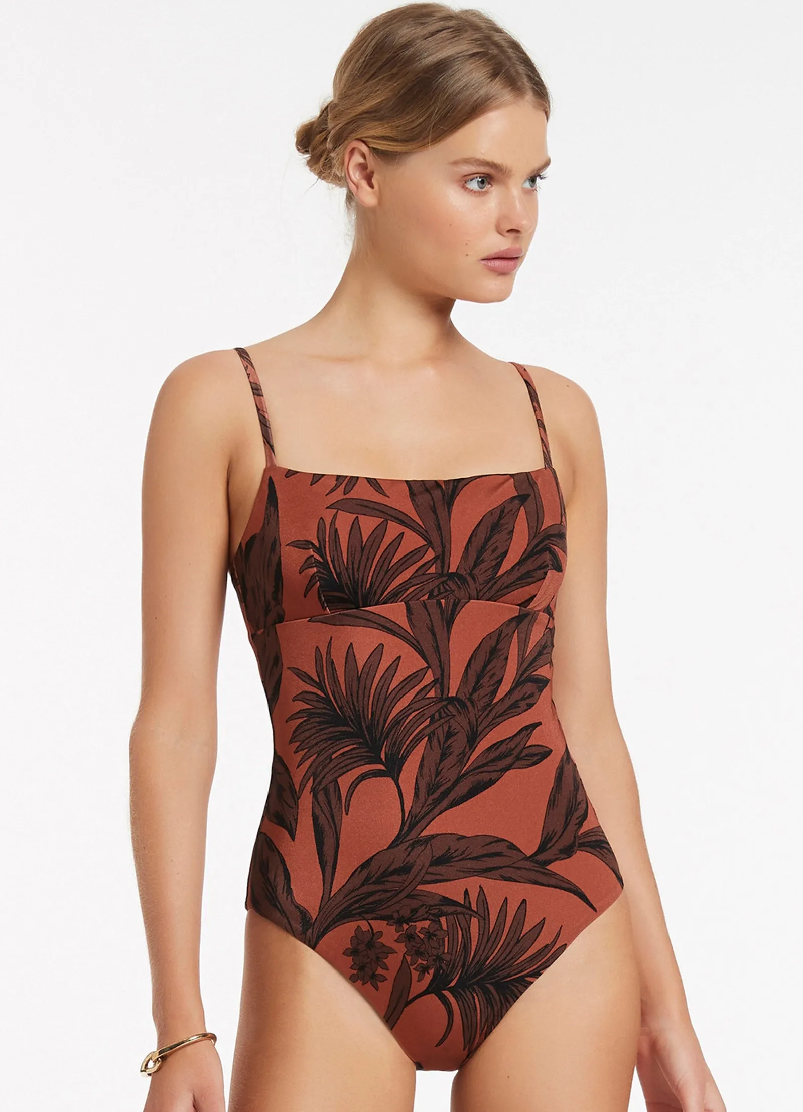 Desert Palm Tank One Piece - Terracotta