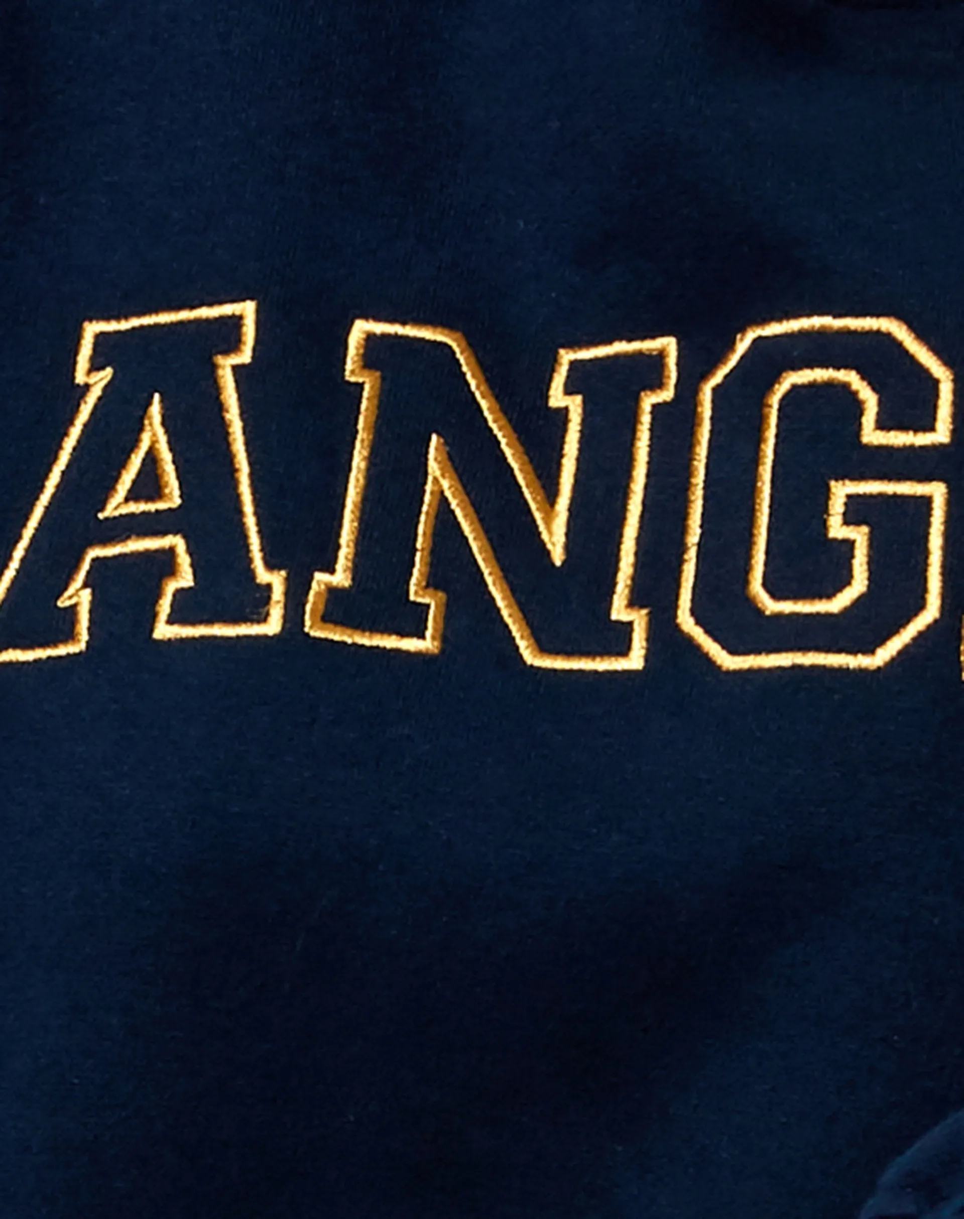 Glo Sweatshirt in Navy 'Angel' Embro in Yellow