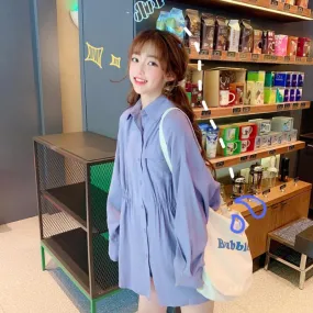 Kawaii Flare Sleeved Shirt Dress