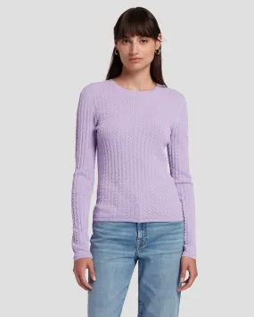 Knit Weave Top in Lavender