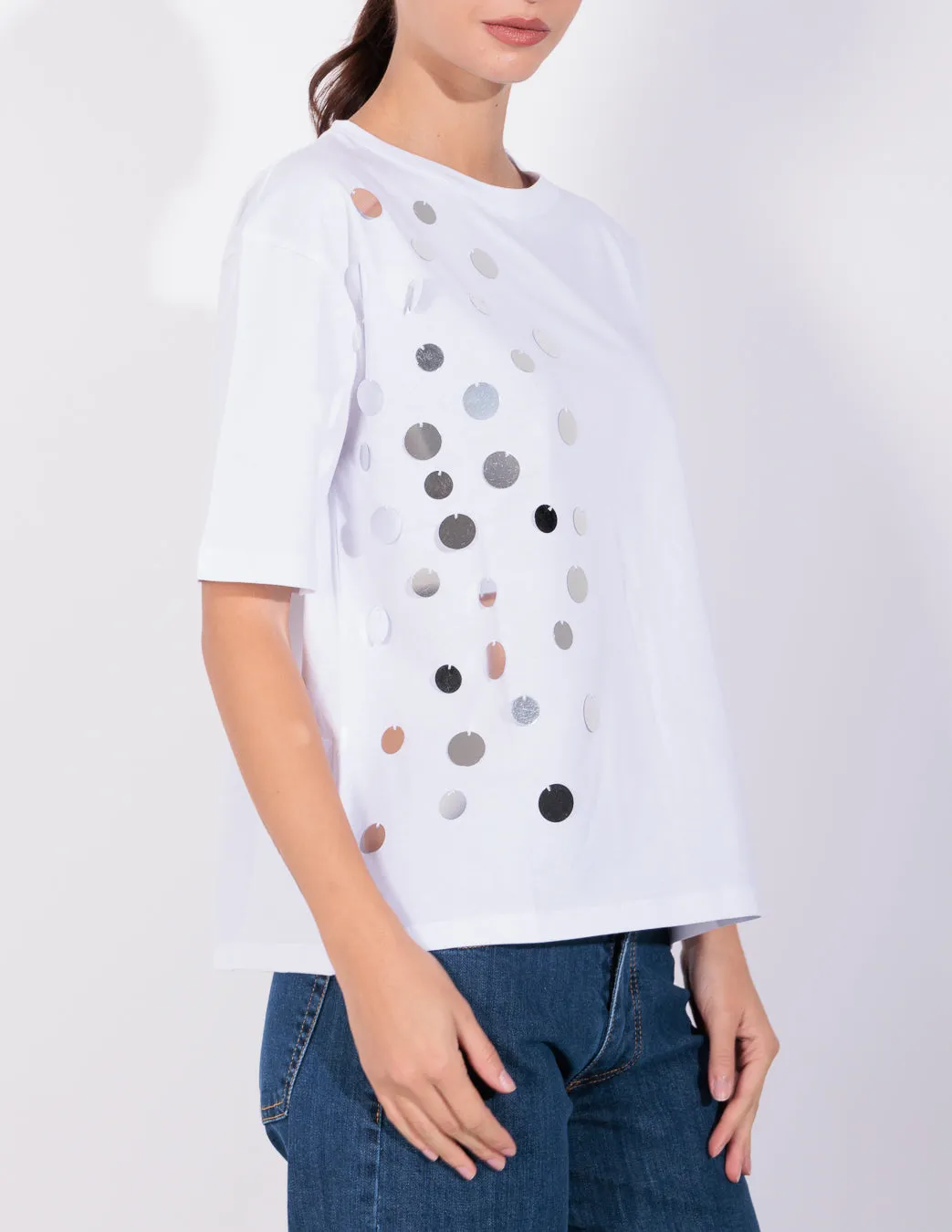 Levi - T-shirt con maxi paillettes