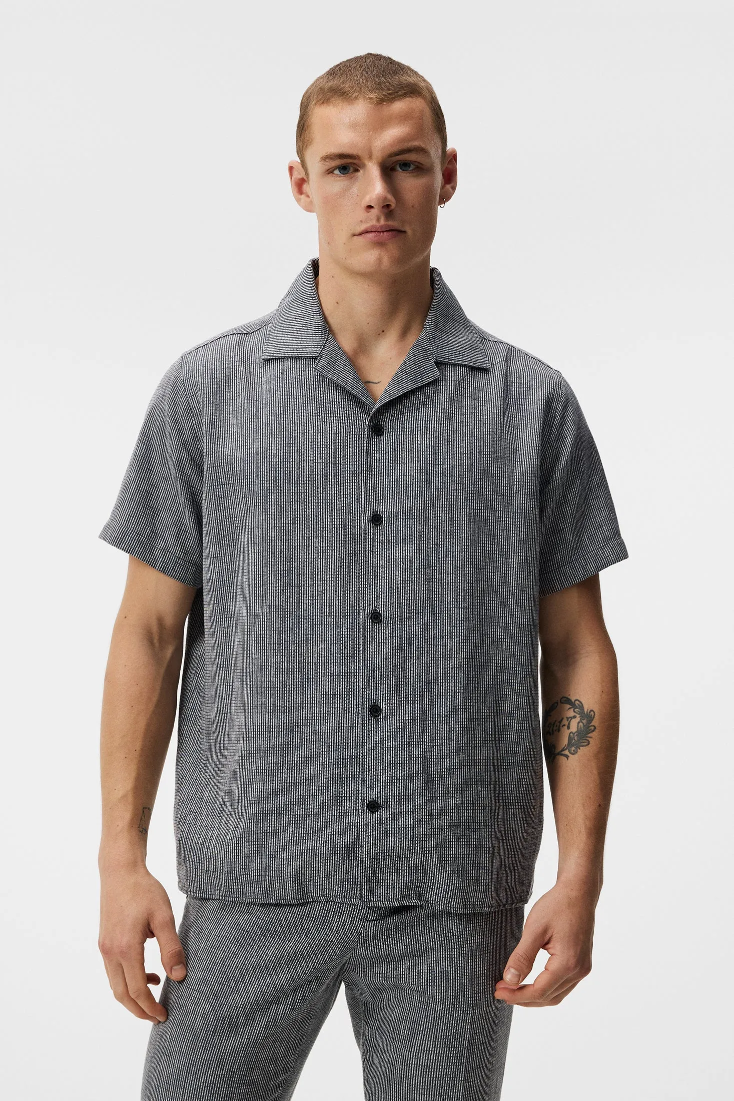 Lind Linen Mix Str Relax Shirt / JL Navy