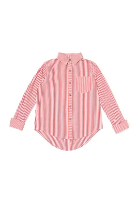 Mel Mixed Button Down Shirt - Red Stripe