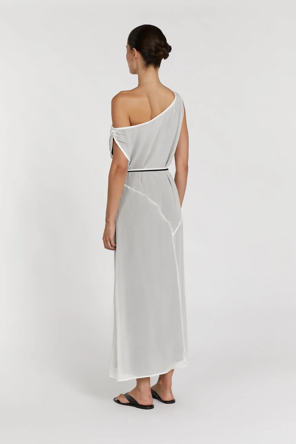 MIA OFF WHITE PANELLED MIDI DRESS