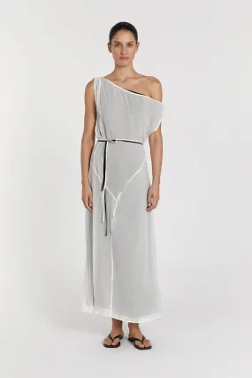 MIA OFF WHITE PANELLED MIDI DRESS