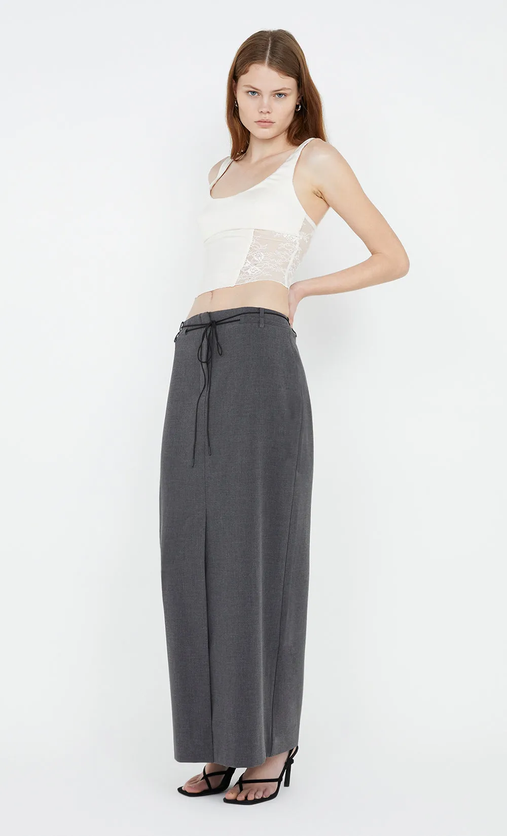 NAIDA PANEL SKIRT - CHARCOAL