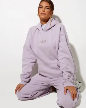 Oversize Hoodie in Violet 'Angel' Embro