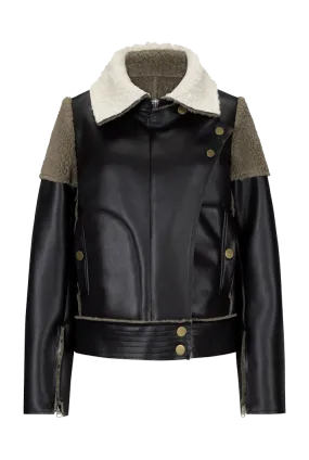 Oversized Vegan Leather Biker Jacket