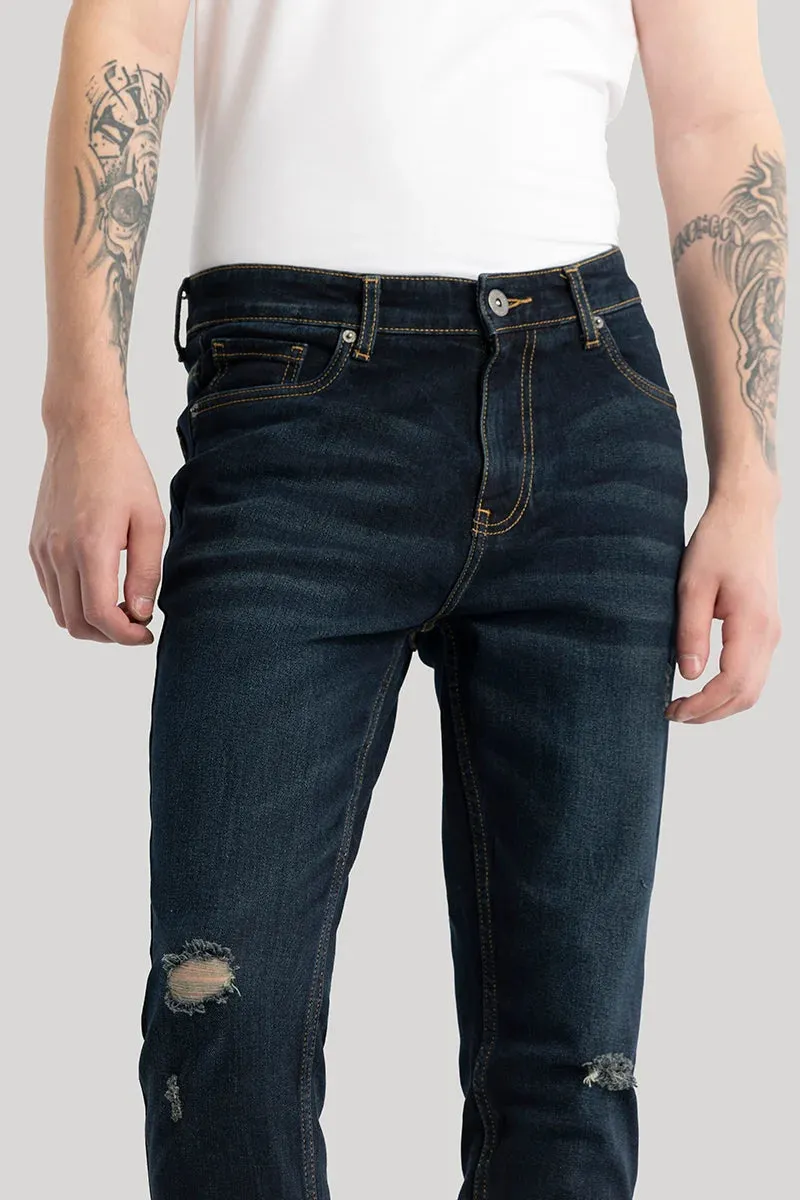 Pascaline Indigo Distressed Slim Fit Jeans