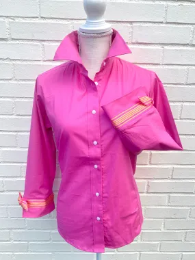 SALE - S & L ONLY - Ann Pink w Pink Yellow Ribbon Tie Shirt (Ann13) *FINAL SALE*