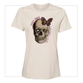 T-Shirt - Ladies - "Flower Skull" (WHITE)