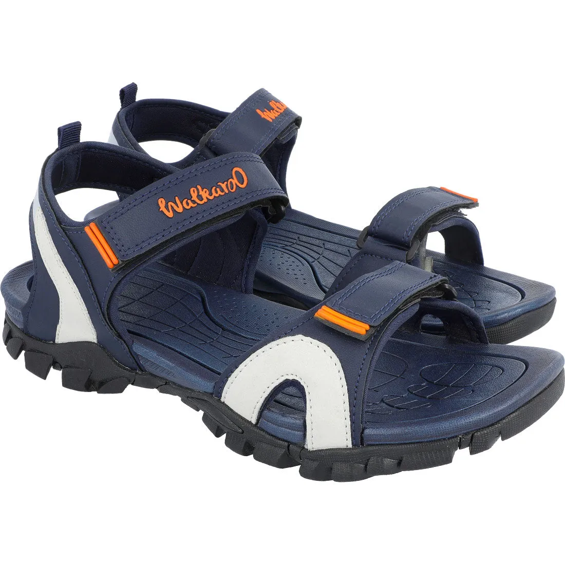 Walkaroo Men Strappy Floater Sandals  - XC4671 Blue