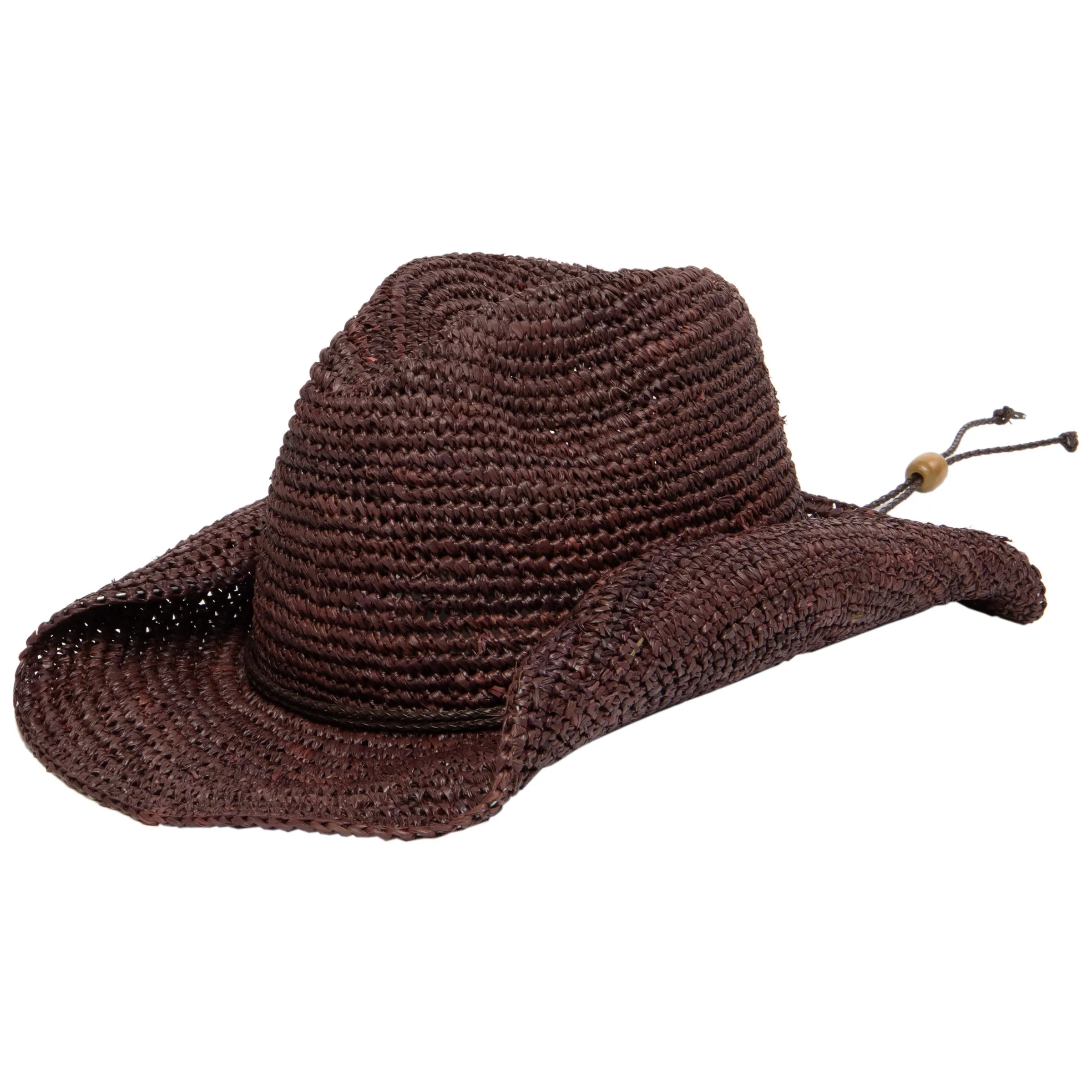 Women's Crocheted Raffia Cowboy Hat