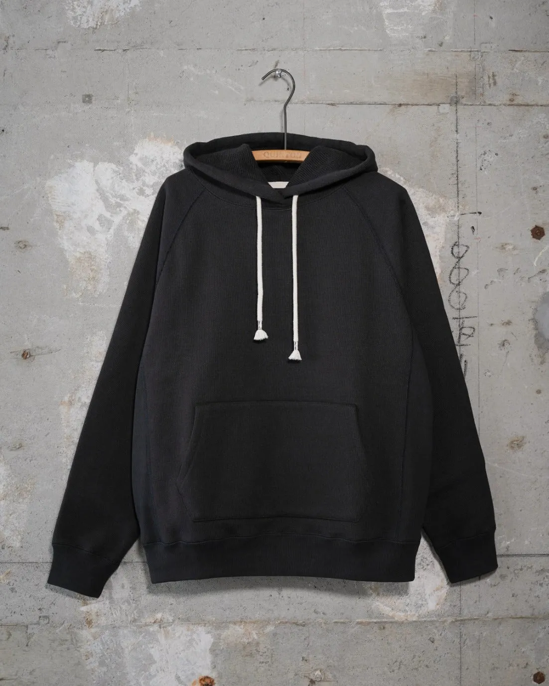 Wonder Looper 876gsm Double Heavyweight French Terry Pullover Hoodie - Sumi Black