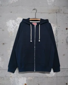 Wonder Looper 876gsm Double Heavyweight French Terry Zip Hoodie - Navy