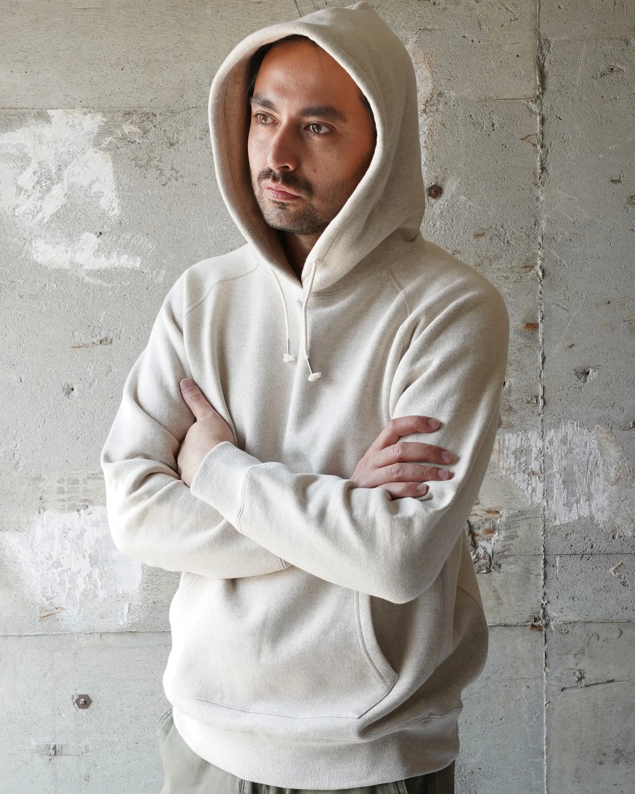 Wonder Looper Fleeced Foxfibre Pullover Hoodie - Oatmeal